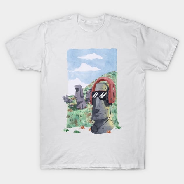 Chilling Moai T-Shirt by Studio Mootant